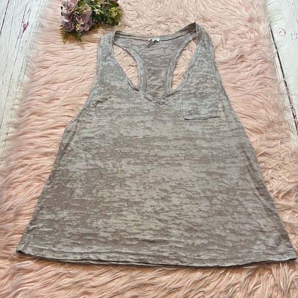 DONATING 9/1 Splendid Grey Camo Sparkle Pocket Racerback Tank sz M - Picture 1 of 8